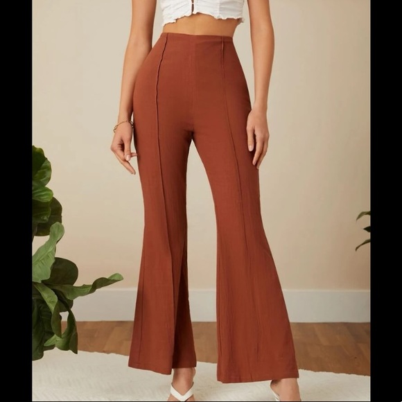 Pants - Burnt Orange Flare Leg Pants - 6 (M)